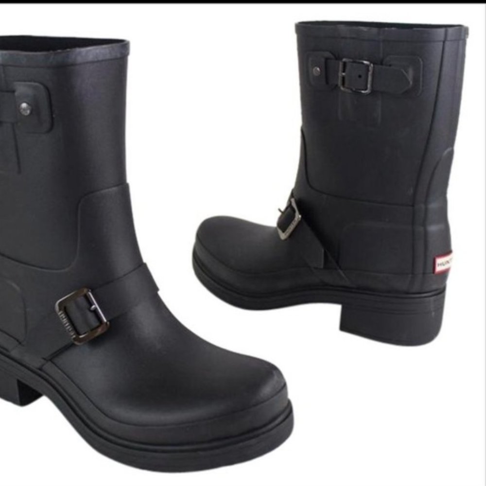Hunter Moto Biker Rain Boots (US 7, UK 5)